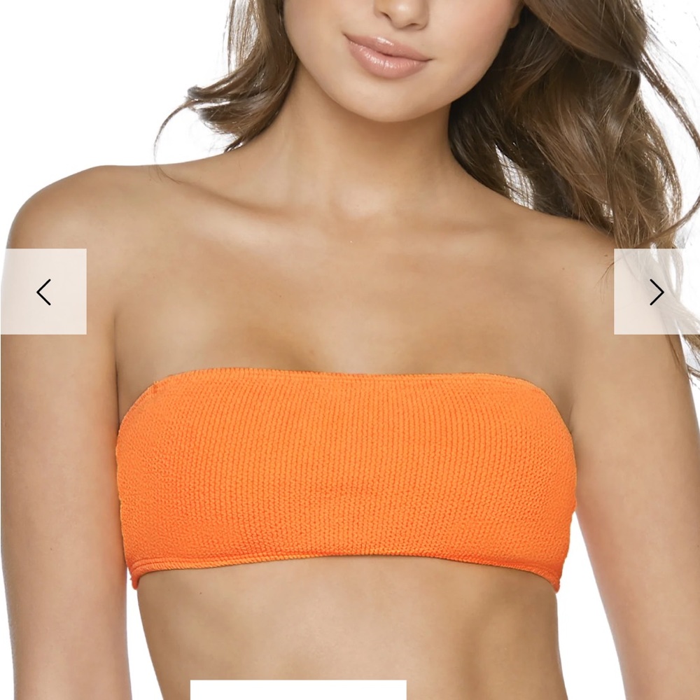 NWT Pilyq Papaya Reef Tube Bandeau Bikini Top Size Large